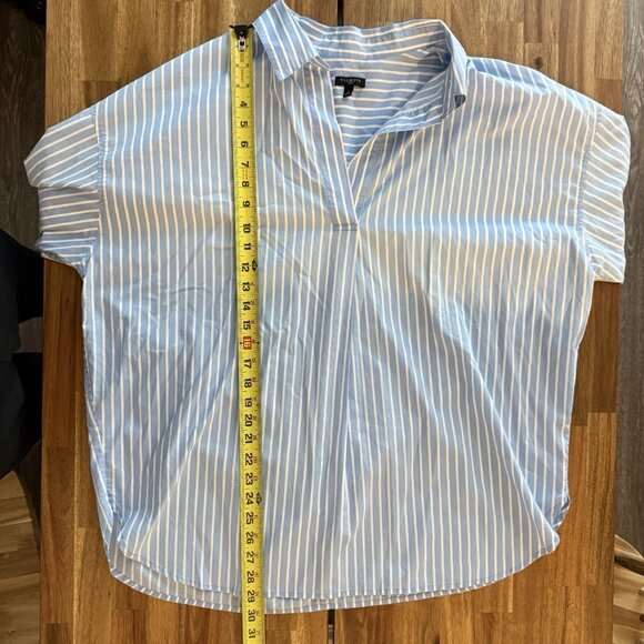 Talbots Womens Size 1X Striped Fisherman Shirt Tunic Blue Coastal Preppy Capsule - Picture 10 of 11